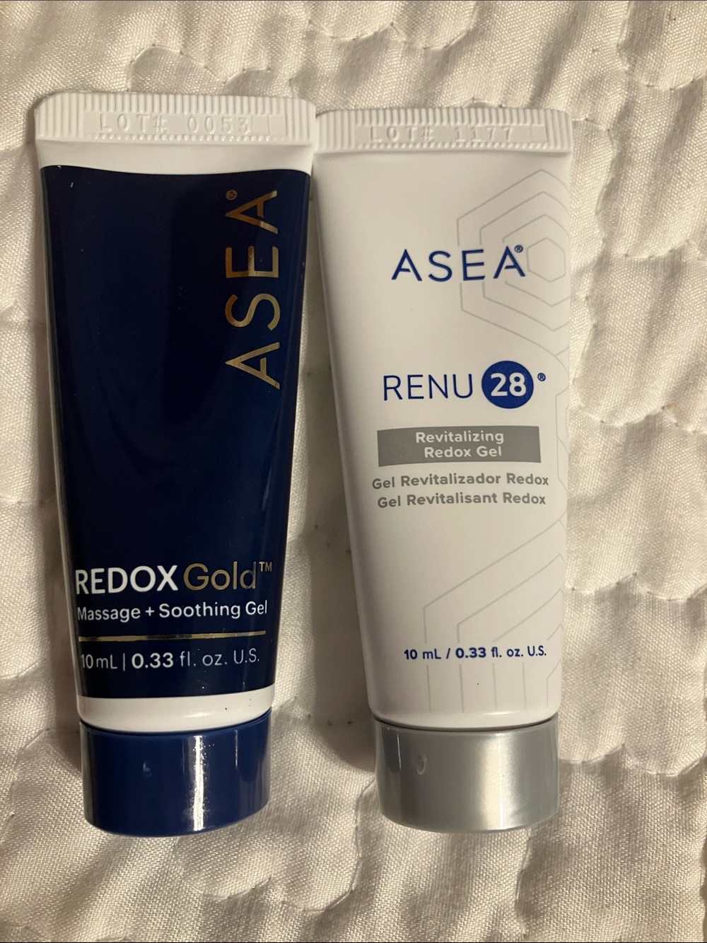 Asea Redox Gold & Renu28 Set Revitalizing Gel TSA Travel Size Skincare  .33fl oz